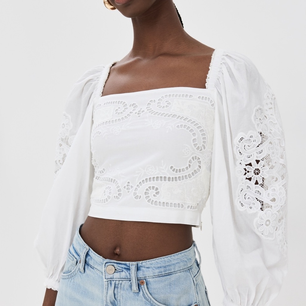 White Puff Sleeve Top